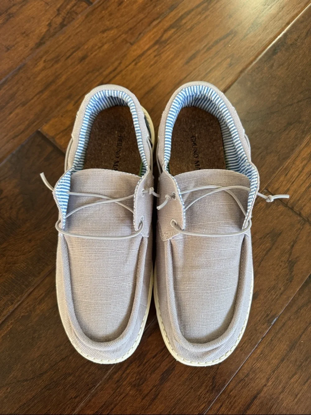 BRUNO MARC Mens Grey slip on Boat Shoes Size 10.5